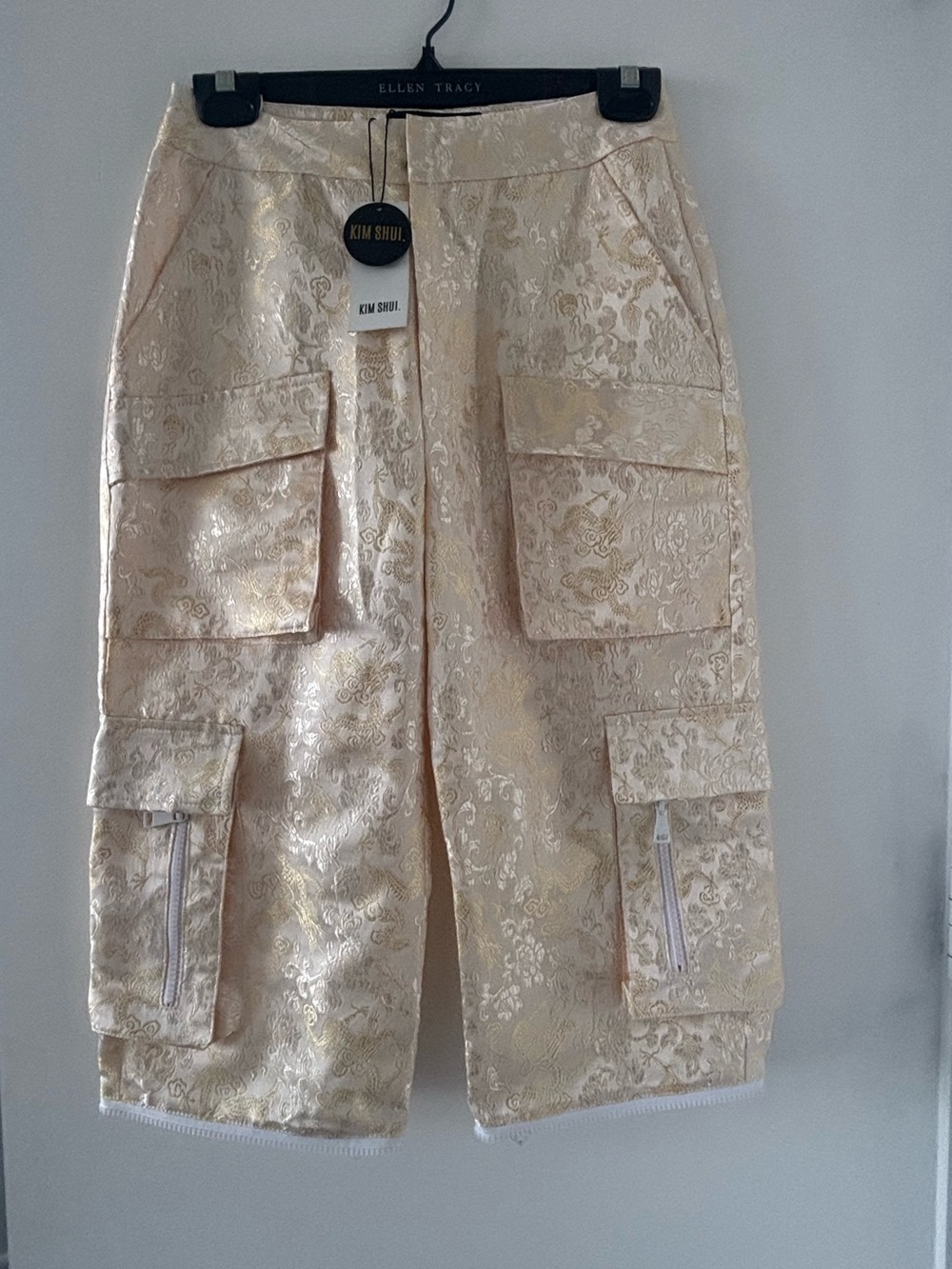 Designer NWT Kim Shui Dragon Print Cargo Pants – Size XS